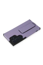 Newface Samsung Galaxy S23 Ultra Kılıf Mega Standlı Silikon - Lila - Görsel 3