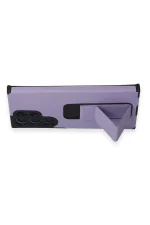 Newface Samsung Galaxy S23 Ultra Kılıf Mega Standlı Silikon - Lila - Görsel 5