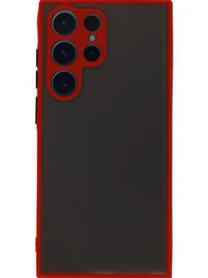 Newface Samsung Galaxy S23 Ultra Kılıf Montreal Silikon Kapak - Kırmızı