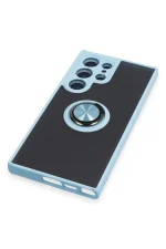 Newface Samsung Galaxy S23 Ultra Kılıf Montreal Yüzüklü Silikon Kapak - Buz Mavi - Görsel 5