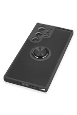 Newface Samsung Galaxy S23 Ultra Kılıf Montreal Yüzüklü Silikon Kapak - Siyah - Görsel 5