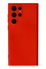 Newface Samsung Galaxy S23 Ultra Kılıf Nano içi Kadife Silikon - Kırmızı