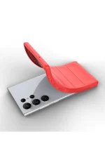 Newface Samsung Galaxy S23 Ultra Kılıf Optimum Silikon - Kırmızı - Görsel 4