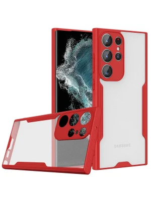 Newface Samsung Galaxy S23 Ultra Kılıf Platin Silikon - Kırmızı