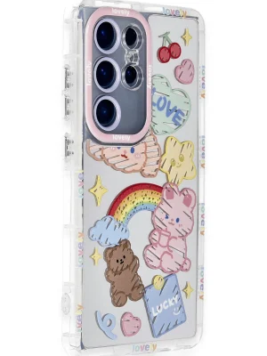 Newface Samsung Galaxy S23 Ultra Kılıf Reflexion Desenli Kapak - Desen 4