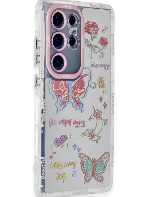 Newface Samsung Galaxy S23 Ultra Kılıf Reflexion Desenli Kapak - Desen 8