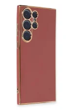 Newface Samsung Galaxy S23 Ultra Kılıf Volet Silikon - Kırmızı - Görsel 2