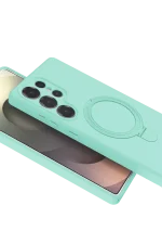 Newface Samsung Galaxy S23 Ultra Regal Magsafe Standlı Kapak - Su Yeşili - Görsel 3