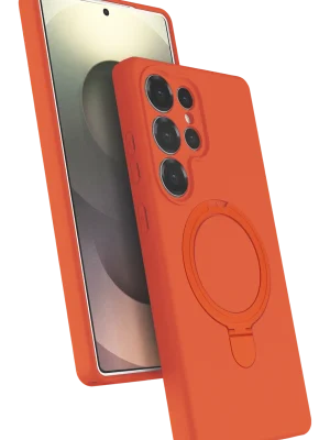 Newface Samsung Galaxy S23 Ultra Regal Magsafe Standlı Kapak - Turuncu