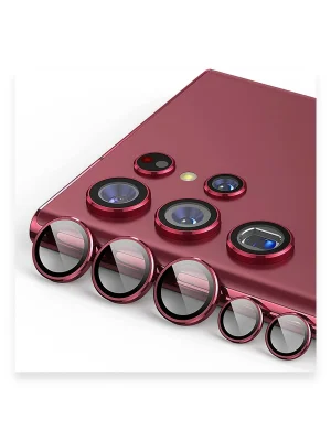 Newface Samsung Galaxy S23 Ultra Valdez Metal Kamera Lens - Kırmızı