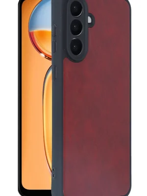 Newface Samsung Galaxy S24 FE Kılıf Aras Deri Kapak - Bordo