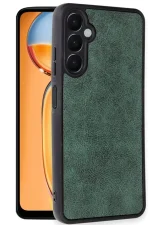 Newface Samsung Galaxy S24 FE Kılıf Aras Deri Kapak - Koyu Yeşil