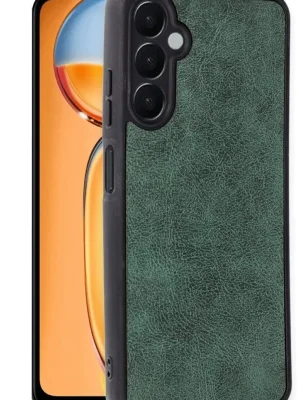 Newface Samsung Galaxy S24 FE Kılıf Aras Deri Kapak - Koyu Yeşil