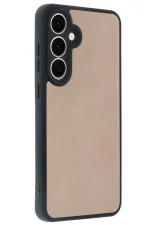 Newface Samsung Galaxy S24 FE Kılıf Aras Deri Kapak - Pudra - Görsel 2