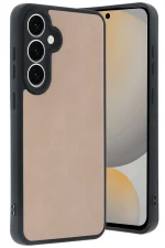 Newface Samsung Galaxy S24 FE Kılıf Aras Deri Kapak - Pudra