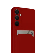 Newface Samsung Galaxy S24 FE Kılıf Kelvin Kartvizitli Silikon - Kırmızı - Görsel 3