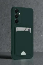 Newface Samsung Galaxy S24 FE Kılıf Kelvin Kartvizitli Silikon - Koyu Yeşil - Görsel 2