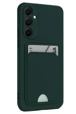 Newface Samsung Galaxy S24 FE Kılıf Kelvin Kartvizitli Silikon - Koyu Yeşil - Görsel 3