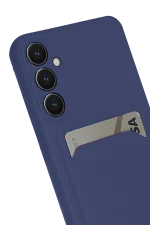 Newface Samsung Galaxy S24 FE Kılıf Kelvin Kartvizitli Silikon - Lacivert - Görsel 2