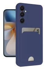 Newface Samsung Galaxy S24 FE Kılıf Kelvin Kartvizitli Silikon - Lacivert