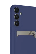 Newface Samsung Galaxy S24 FE Kılıf Kelvin Kartvizitli Silikon - Lacivert - Görsel 3