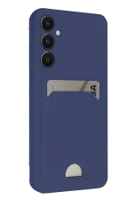 Newface Samsung Galaxy S24 FE Kılıf Kelvin Kartvizitli Silikon - Lacivert - Görsel 4