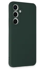 Newface Samsung Galaxy S24 FE Kılıf Nano içi Kadife Silikon - Koyu Yeşil - Görsel 2