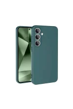 Newface Samsung Galaxy S24 FE Kılıf Nano içi Kadife Silikon - Koyu Yeşil