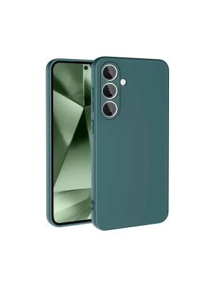 Newface Samsung Galaxy S24 FE Kılıf Nano içi Kadife Silikon - Koyu Yeşil