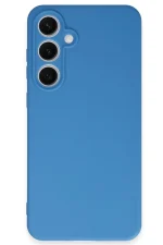 Newface Samsung Galaxy S24 FE Kılıf Nano içi Kadife Silikon - Mavi - Görsel 3