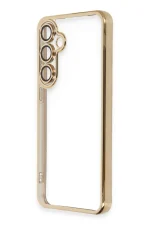 Newface Samsung Galaxy S24 FE Kılıf Razer Lensli Silikon - Gold - Görsel 2