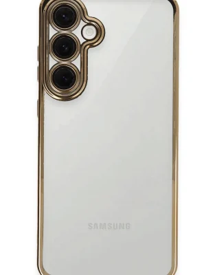 Newface Samsung Galaxy S24 FE Kılıf Razer Lensli Silikon - Gold