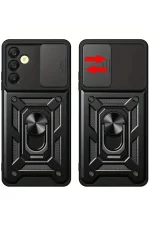 Newface Samsung Galaxy S24 FE Pars Lens Yüzüklü Silikon - Kırmızı - Görsel 2