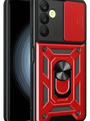 Newface Samsung Galaxy S24 FE Pars Lens Yüzüklü Silikon - Kırmızı