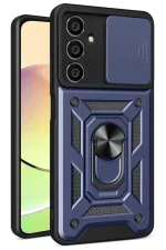 Newface Samsung Galaxy S24 FE Pars Lens Yüzüklü Silikon - Lacivert