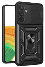 Newface Samsung Galaxy S24 FE Pars Lens Yüzüklü Silikon - Siyah