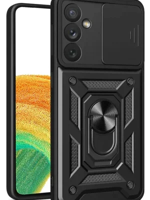 Newface Samsung Galaxy S24 FE Pars Lens Yüzüklü Silikon - Siyah