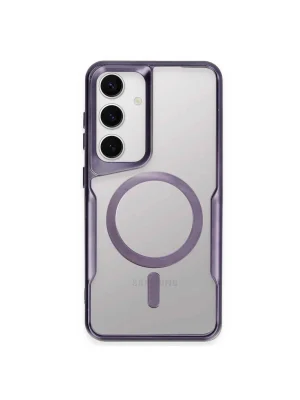 Newface Samsung Galaxy S24 Kılıf Boyi Magsafe Silikon Kapak - Derin Mor