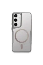 Newface Samsung Galaxy S24 Kılıf Boyi Magsafe Silikon Kapak - Gümüş