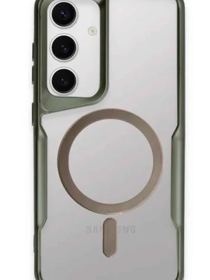 Newface Samsung Galaxy S24 Kılıf Boyi Magsafe Silikon Kapak - Yeşil