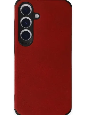 Newface Samsung Galaxy S24 Kılıf Loop Deri Silikon - Kırmızı