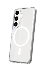 Newface Samsung Galaxy S24 Kılıf Magneticsafe Şeffaf Silikon - Şeffaf - Görsel 2