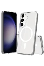 Newface Samsung Galaxy S24 Kılıf Magneticsafe Şeffaf Silikon - Şeffaf