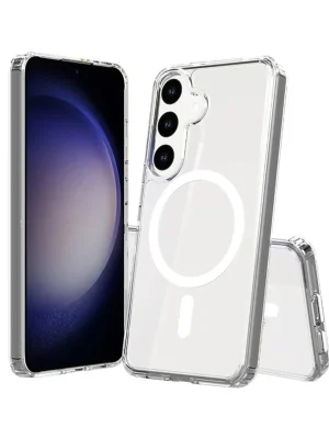 Newface Samsung Galaxy S24 Kılıf Magneticsafe Şeffaf Silikon - Şeffaf