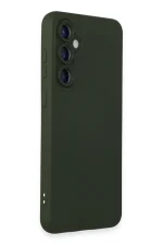 Newface Samsung Galaxy S24 Kılıf Nano içi Kadife Silikon - Koyu Yeşil - Görsel 2