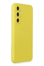 Newface Samsung Galaxy S24 Kılıf Nano içi Kadife Silikon - Sarı - Görsel 2