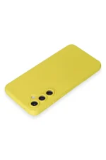 Newface Samsung Galaxy S24 Kılıf Nano içi Kadife Silikon - Sarı - Görsel 3