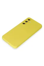Newface Samsung Galaxy S24 Kılıf Nano içi Kadife Silikon - Sarı - Görsel 4