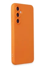 Newface Samsung Galaxy S24 Kılıf Nano içi Kadife Silikon - Turuncu - Görsel 2