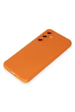 Newface Samsung Galaxy S24 Kılıf Nano içi Kadife Silikon - Turuncu - Görsel 4